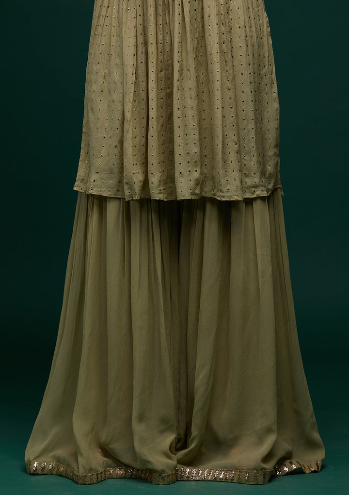 Pista Green Zariwork Georgette Designer Salwar Suit - Koskii