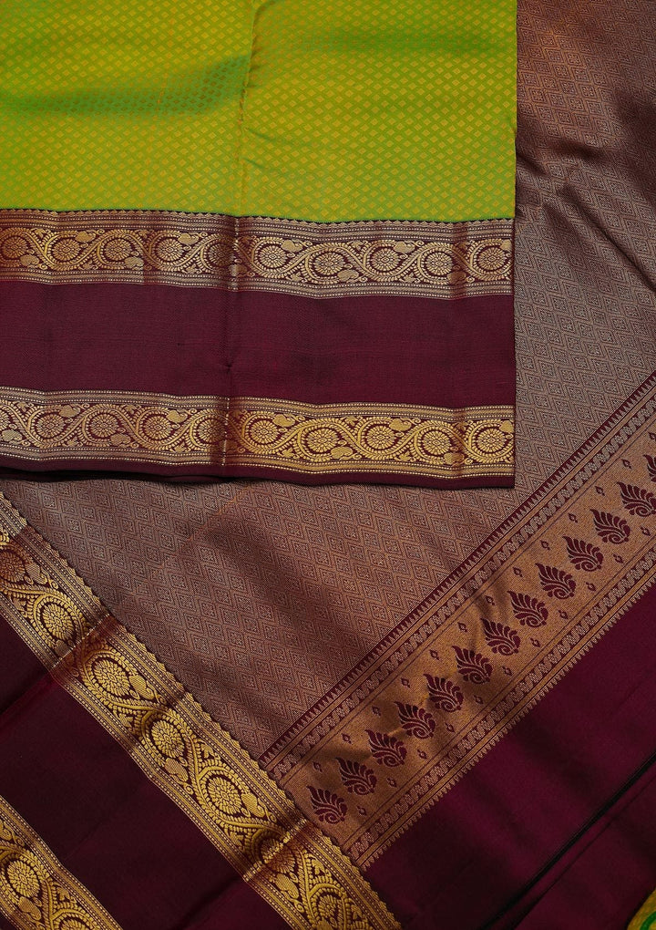 Pista Green Zariwork Pure Silk Designer Unstitched Saree - Koskii