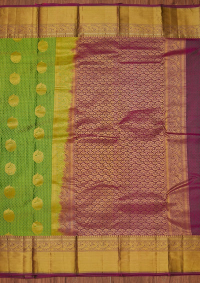 Pista Green Zariwork Pure Silk Designer Unstitched Saree - Koskii