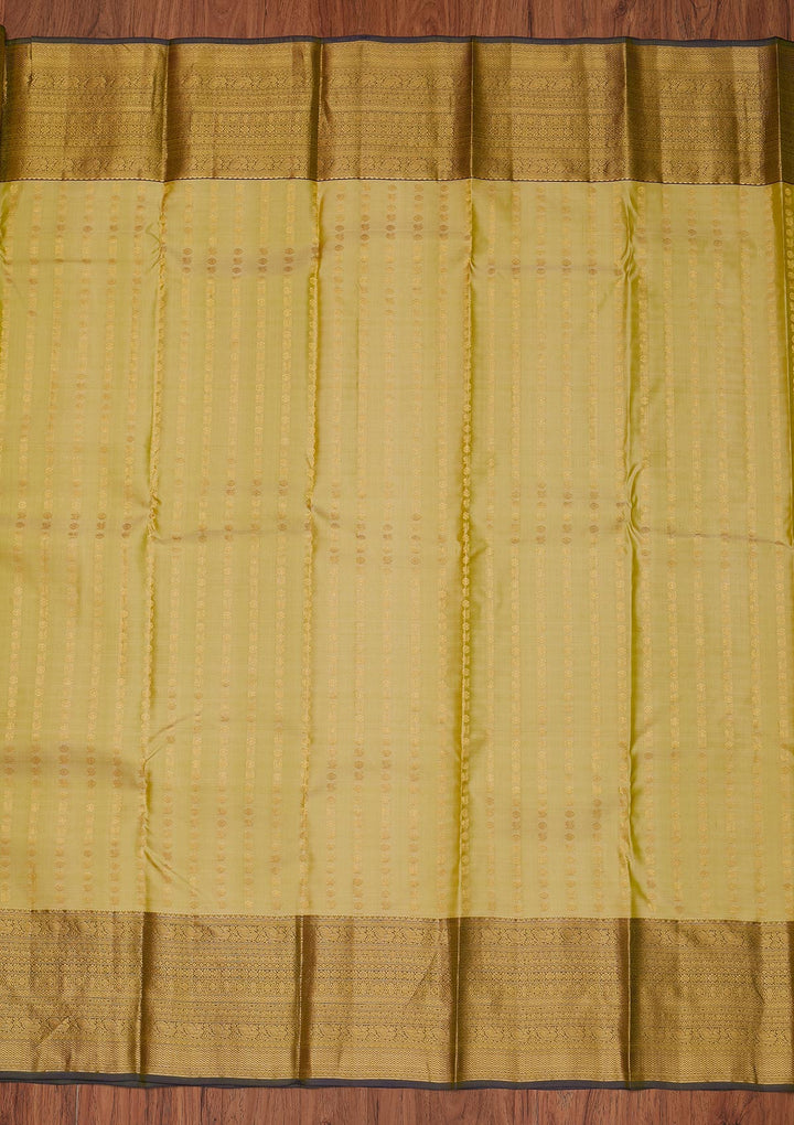 Pista Green Zariwork Pure Silk Designer Unstitched Saree - Koskii