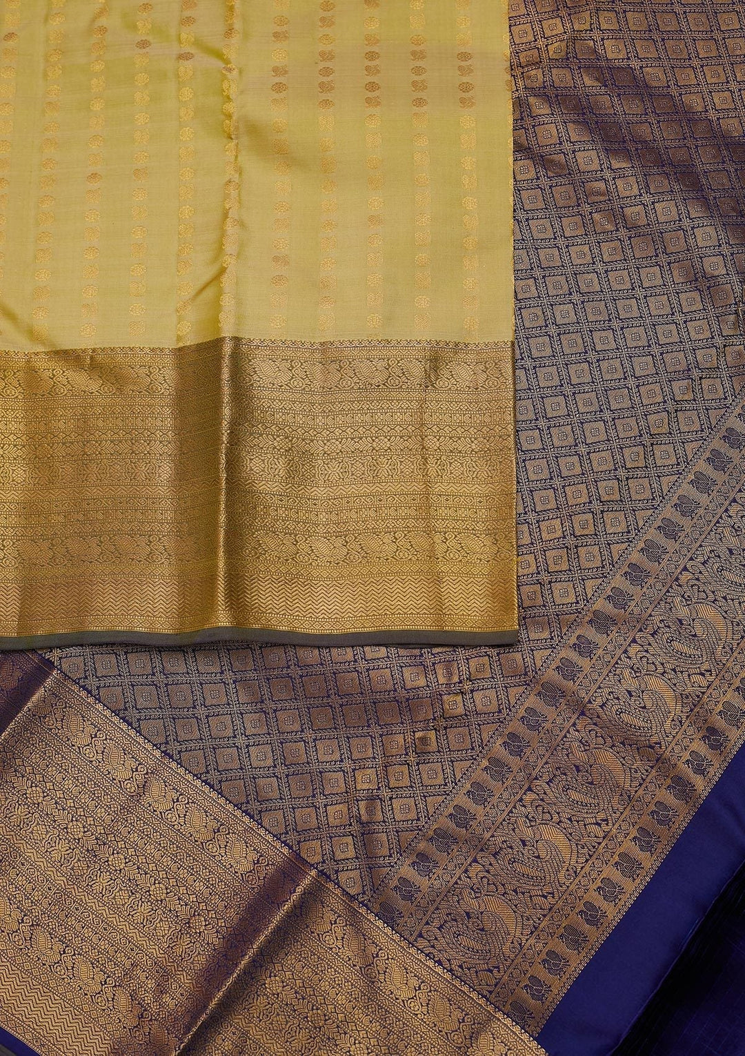 Pista Green Zariwork Pure Silk Designer Unstitched Saree - Koskii