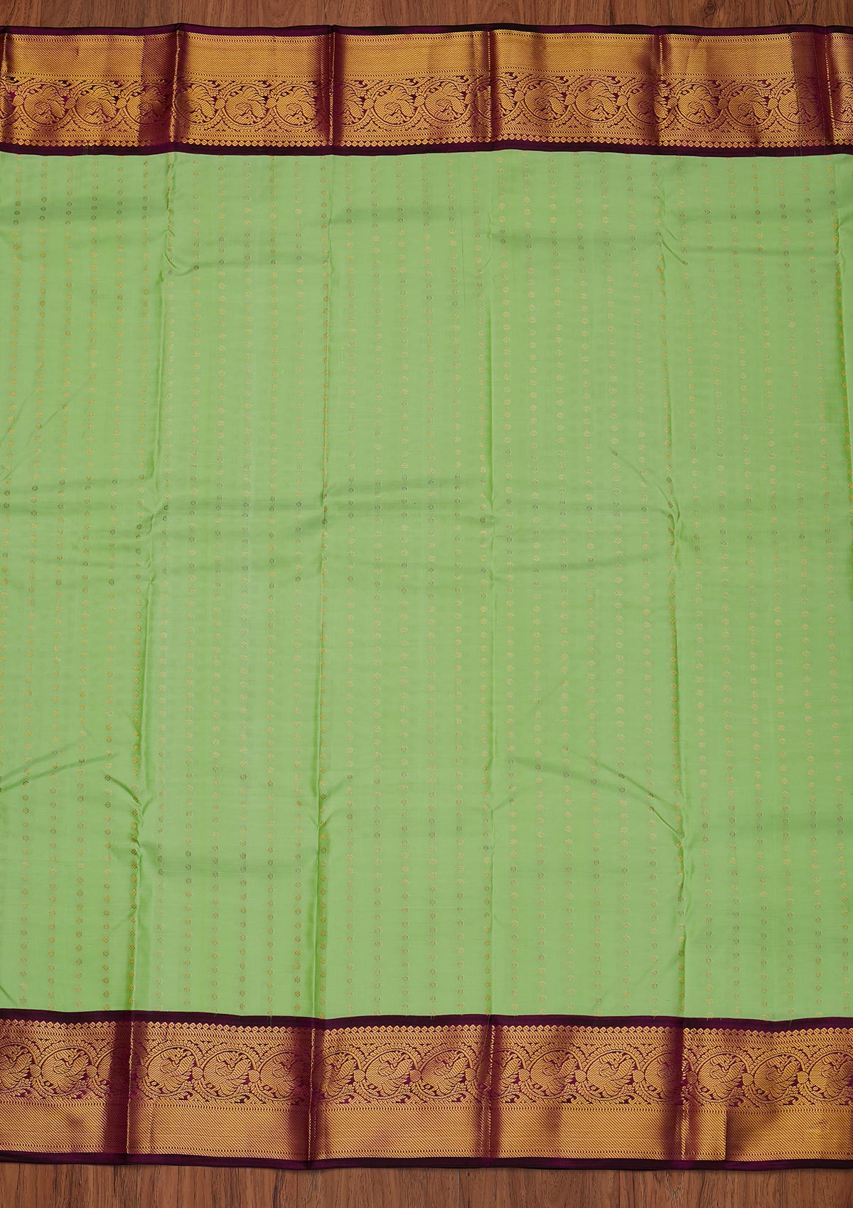 Pista Green Zariwork Pure Silk Designer Unstitched Saree - Koskii