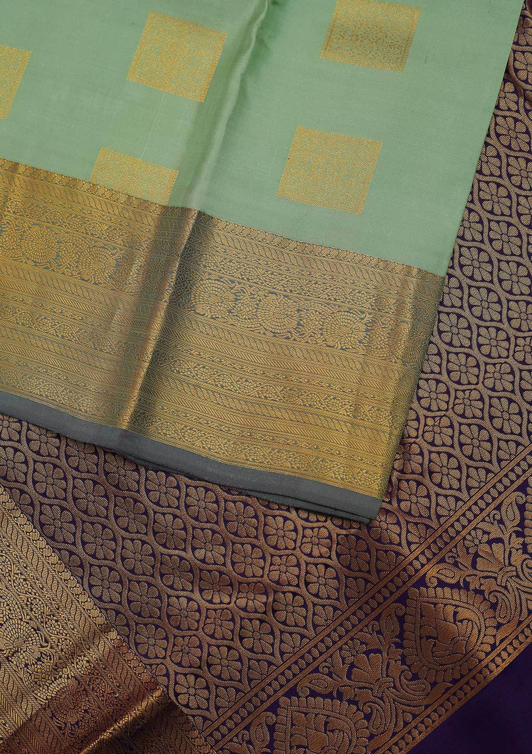 Pista Green Zariwork Pure Silk Designer Unstitched Saree - Koskii