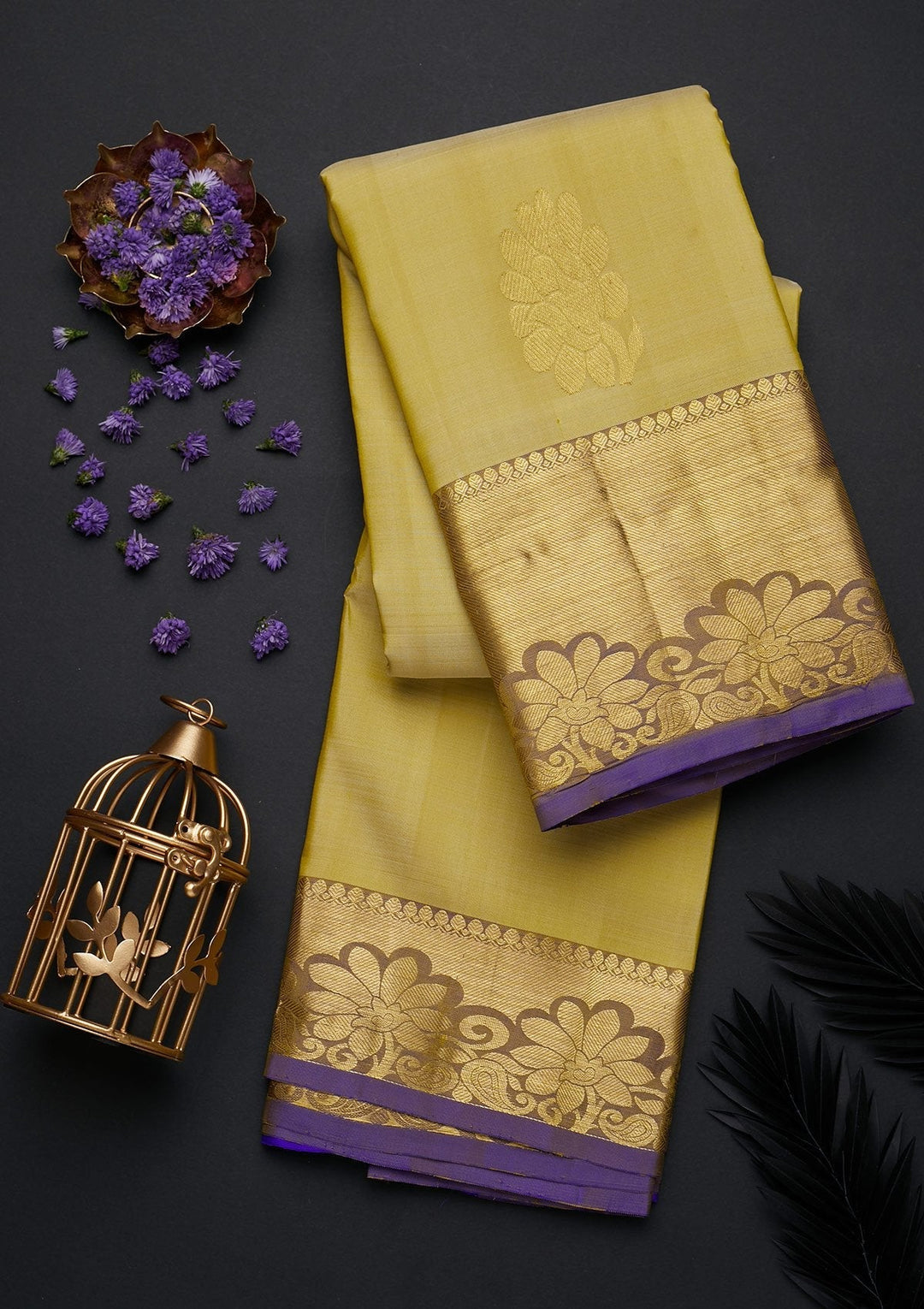 Pista Green Zariwork Pure Silk Designer Saree - Koskii