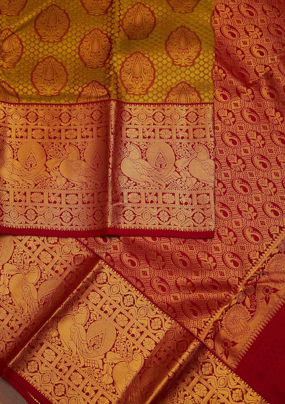 Pista Green Zariwork Pure Silk Designer Saree - Koskii