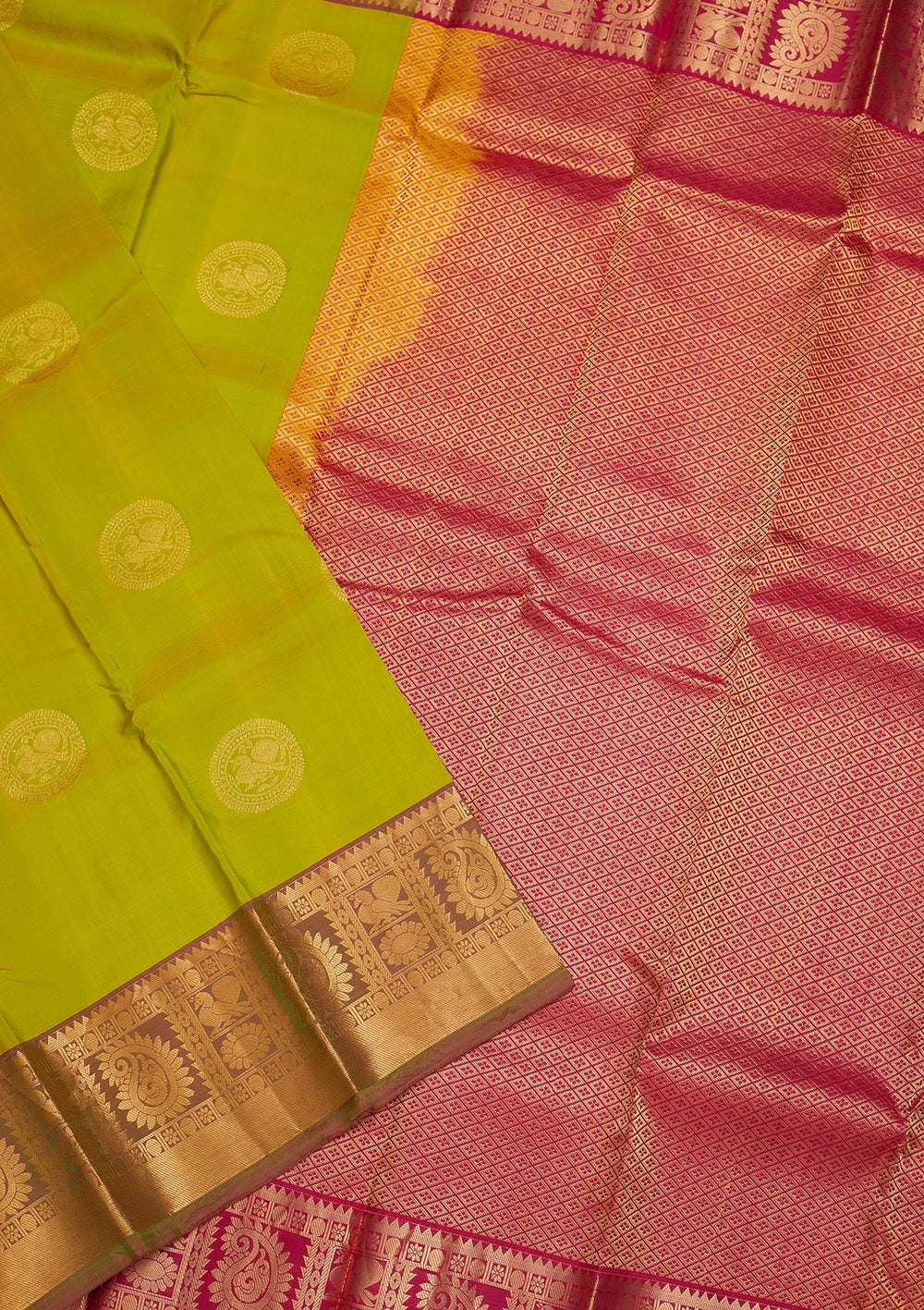 Pista Green Zariwork Pure Silk Saree-Koskii