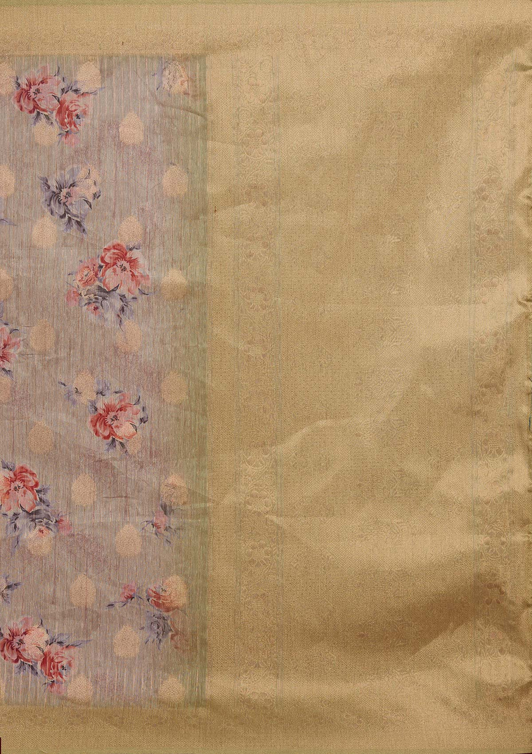 Pista Green Zariwork Taffeta Silk Saree - Koskii
