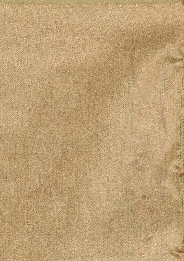 Pista Green Zariwork Taffeta Silk Saree - Koskii