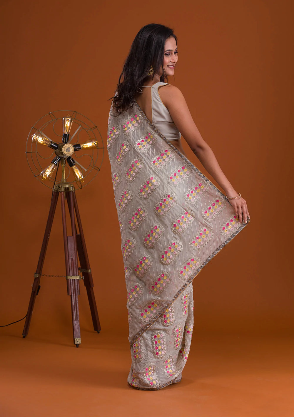 Pista Green Zariwork Georgette Saree-Koskii