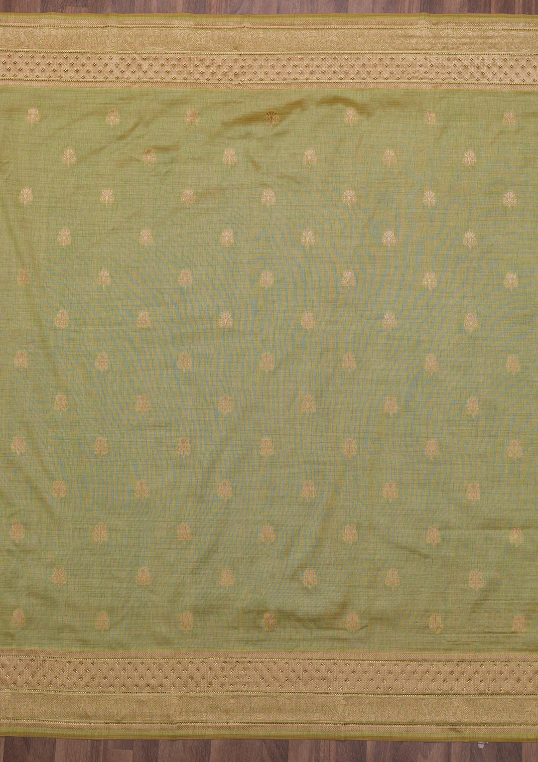 Pista Green Zariwork Raw Silk Saree-Koskii