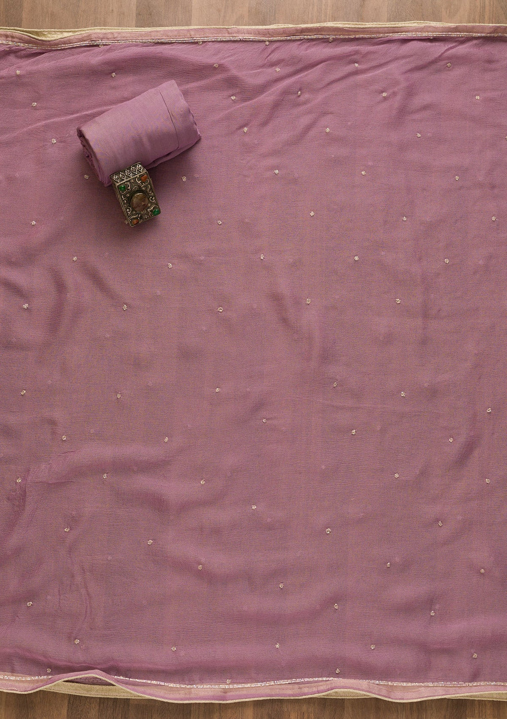 Purple Cutdana Organza Unstitched Salwar Kameez-Koskii