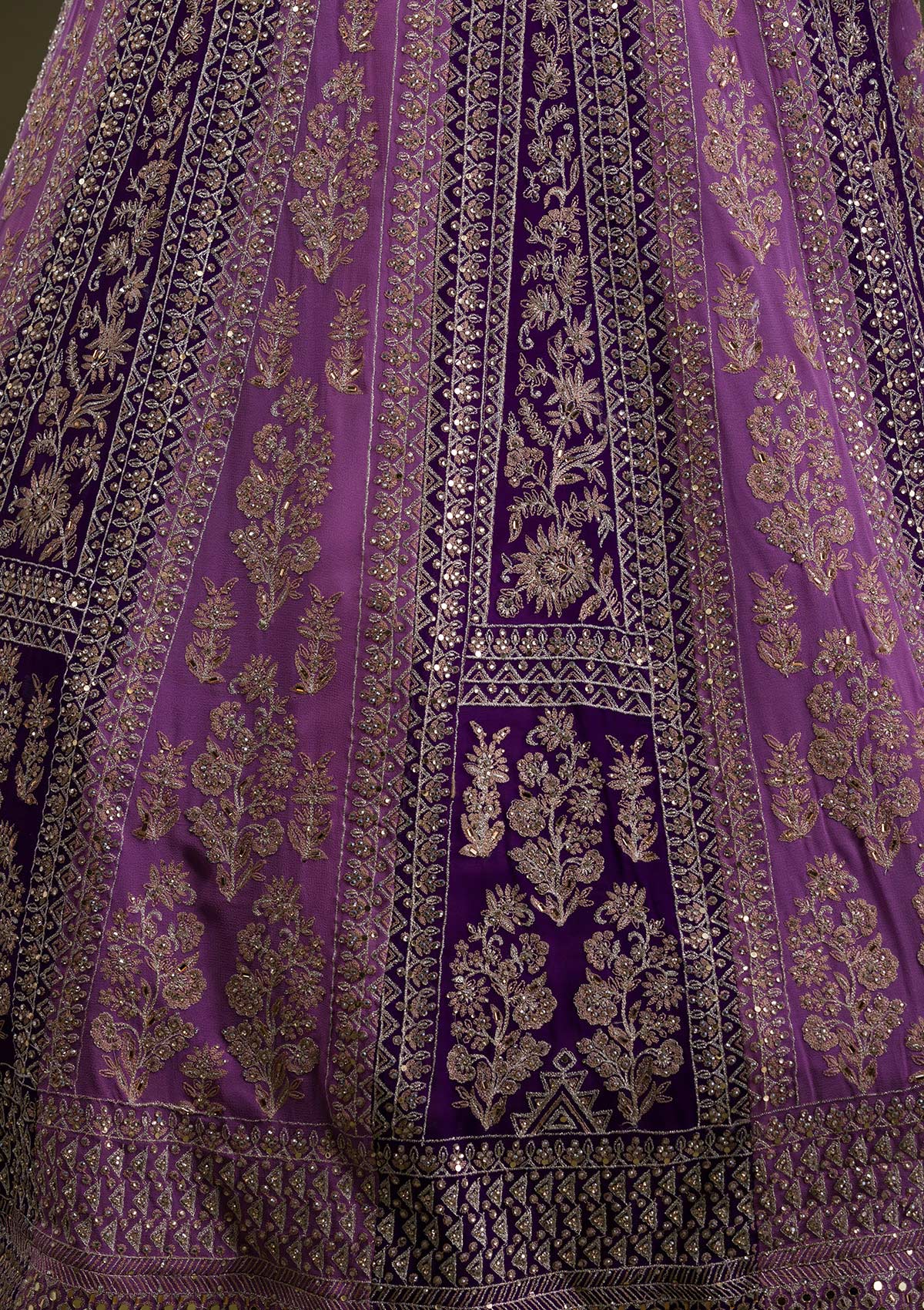 Purple Stonework Georgette Readymade Lehenga-Koskii