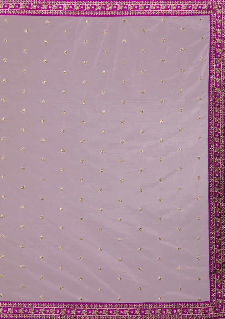Purple Stonework Raw Silk Designer Lehenga-Koskii
