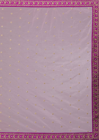 Purple Stonework Raw Silk Designer Lehenga-Koskii