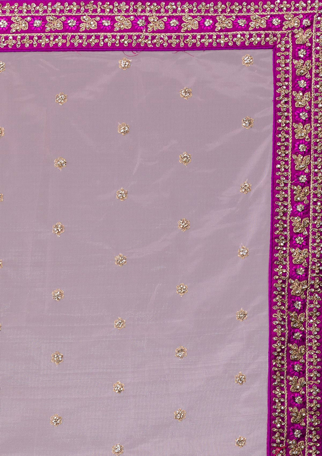 Purple Stonework Raw Silk Designer Lehenga-Koskii