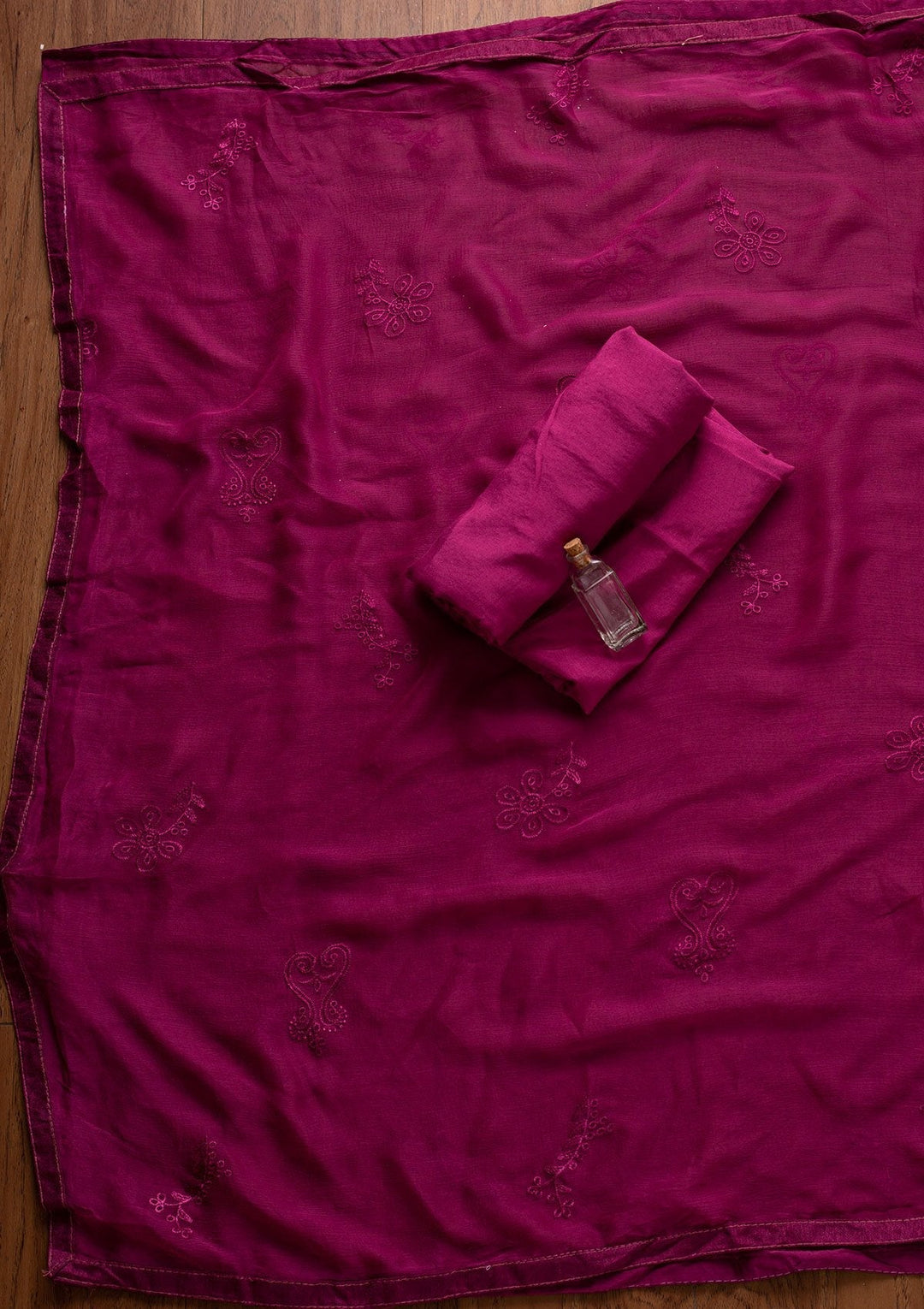 Purple Swarovski Georgette Designer Unstitched Salwar Suit - koskii