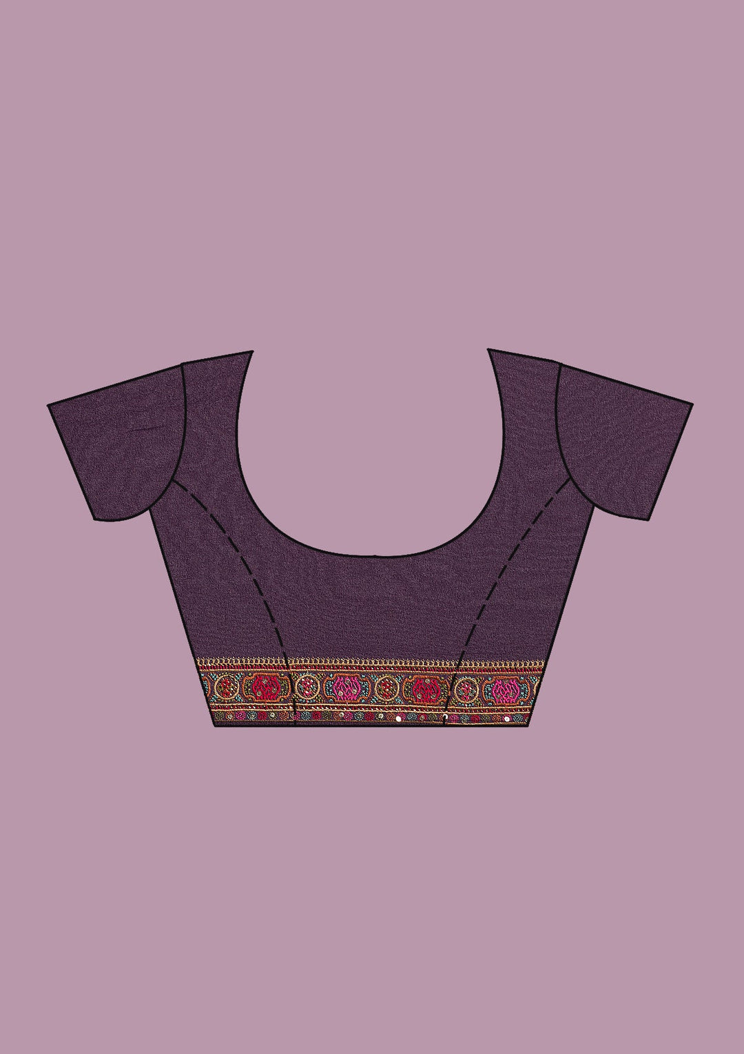Purple Threadwork Georgette Saree-Koskii