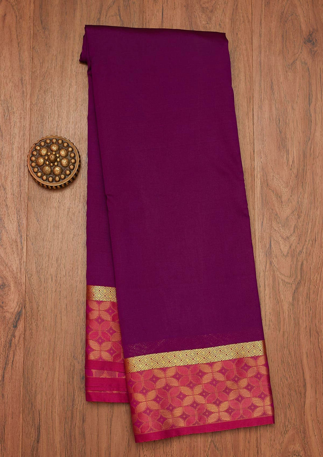Purple Zariwork Art Silk Saree- Koskii