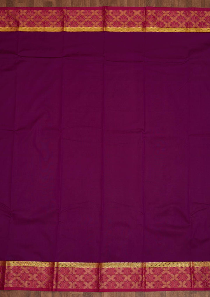 Purple Zariwork Art Silk Saree - Koskii