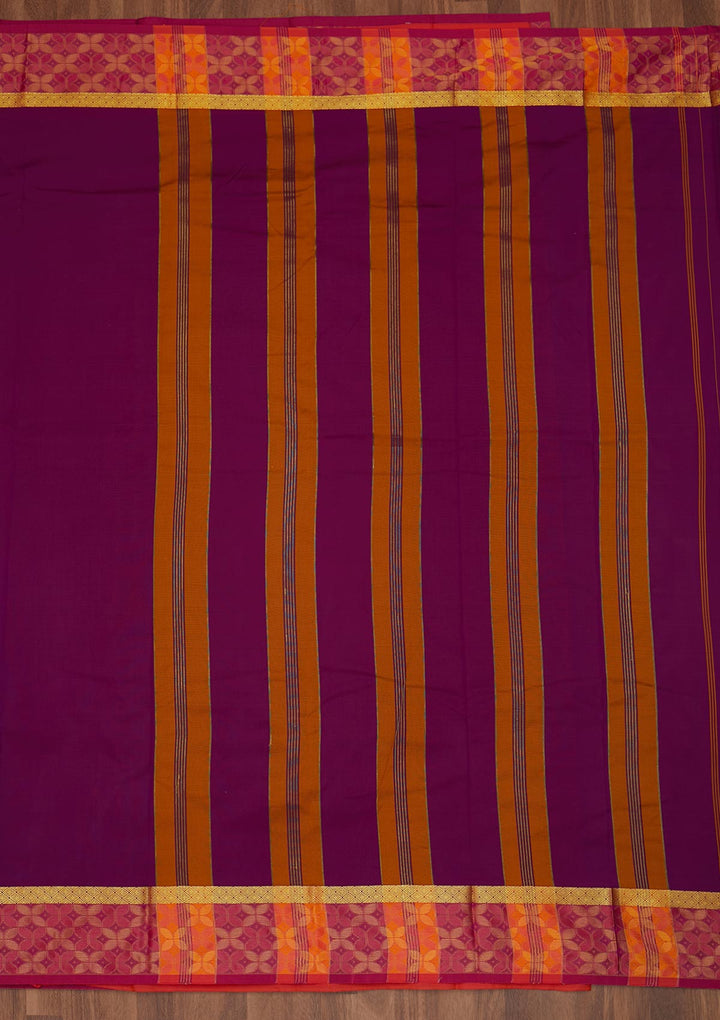 Purple Zariwork Art Silk Saree - Koskii