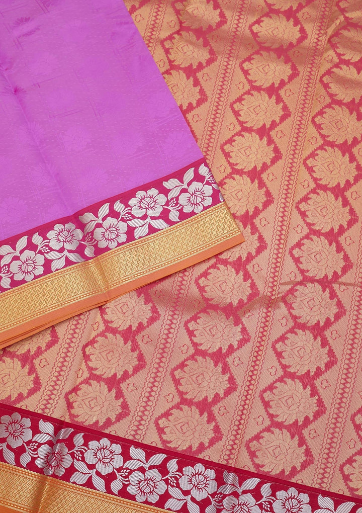 Purple Zariwork Art Silk Saree - Koskii