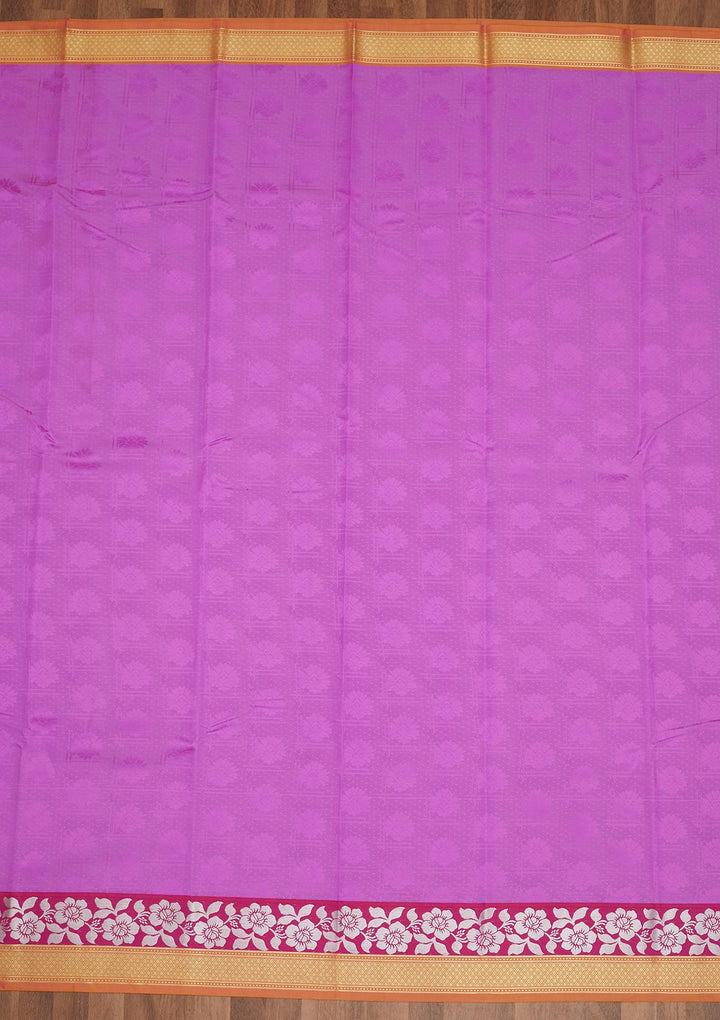 Purple Zariwork Art Silk Saree - Koskii
