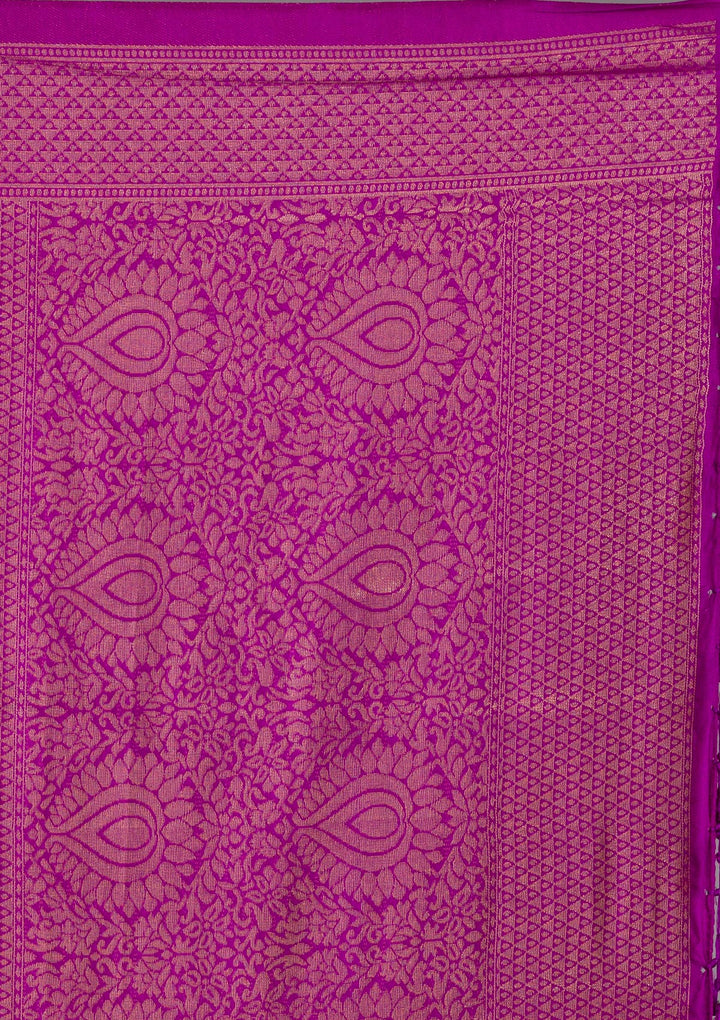 Purple Zariwork Art Silk Saree-Koskii