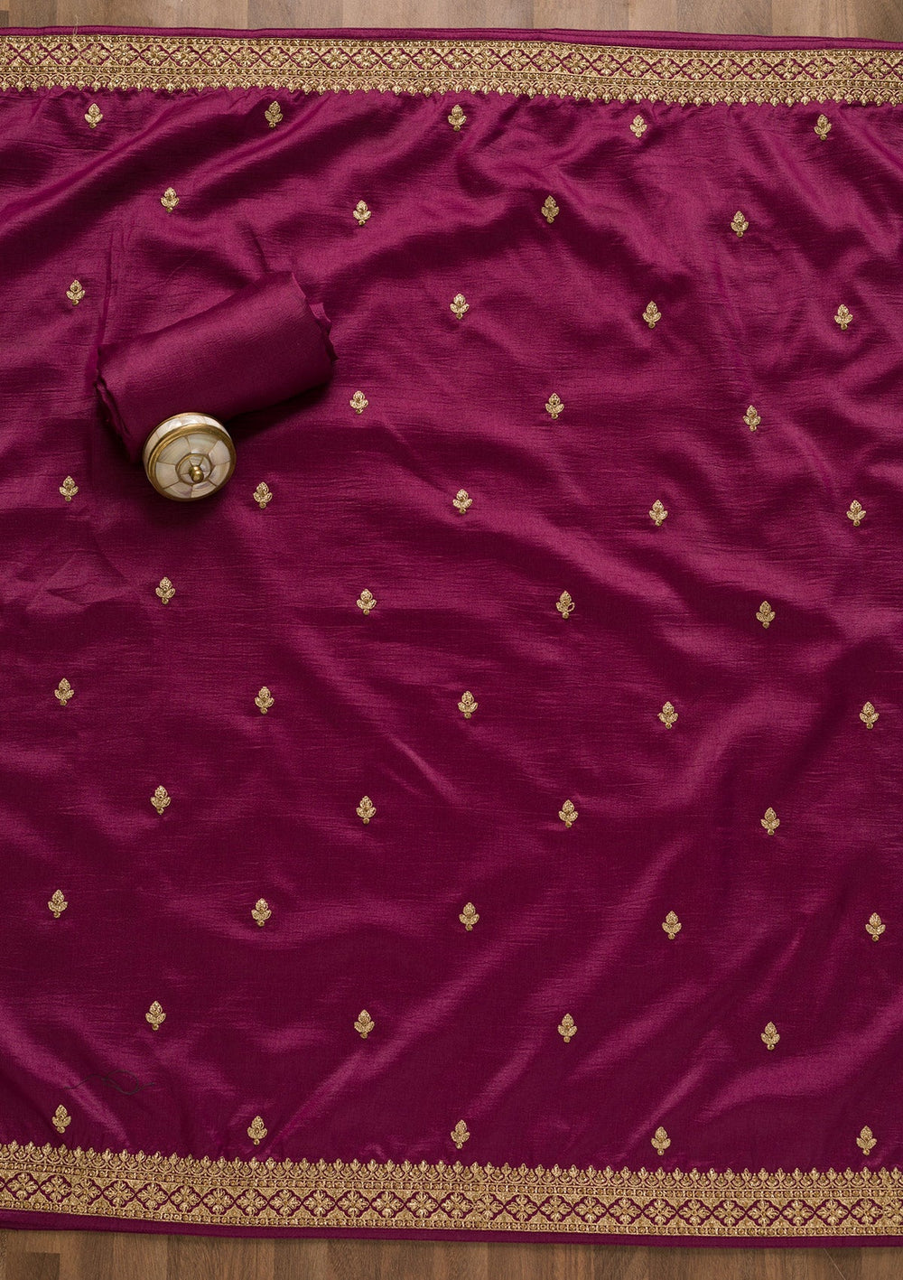 Purple Zariwork Art Silk Unstitched Salwar Kameez-Koskii