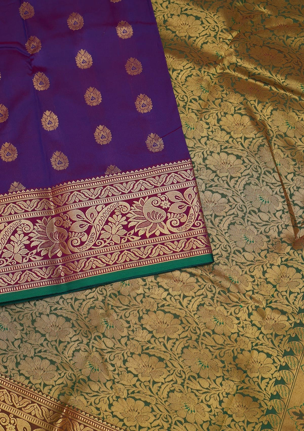 Purple Zariwork Banarasi Saree - Koskii