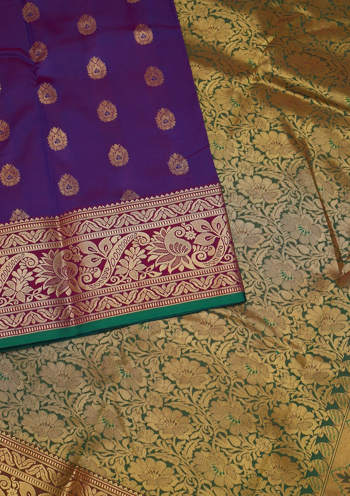 Purple Zariwork Banarasi Saree - Koskii