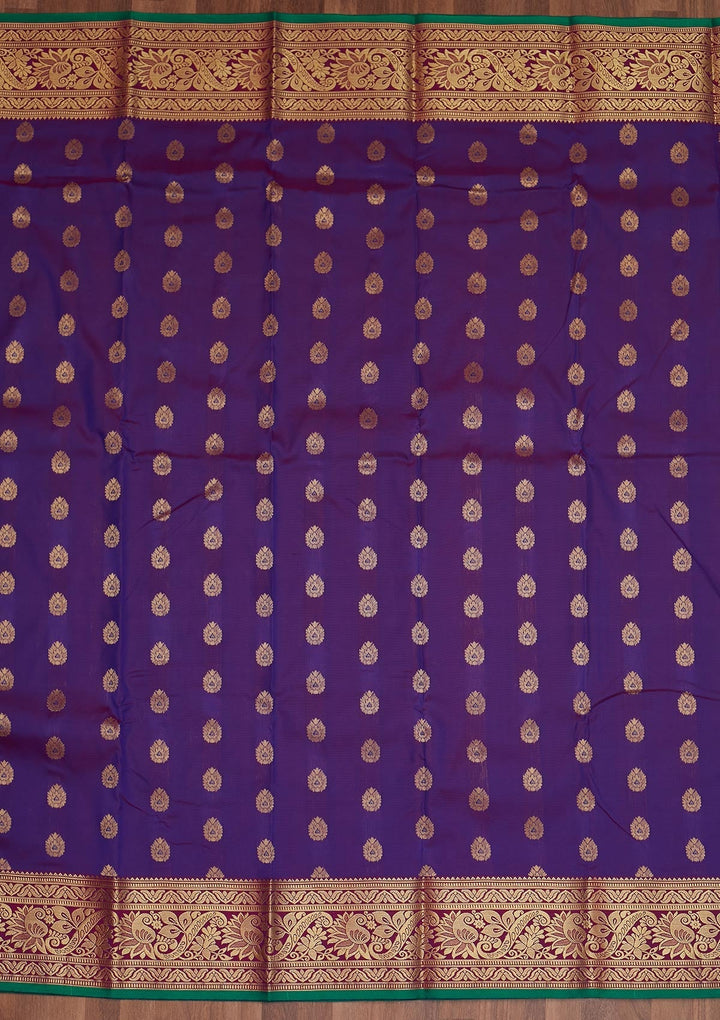 Purple Zariwork Banarasi Saree - Koskii