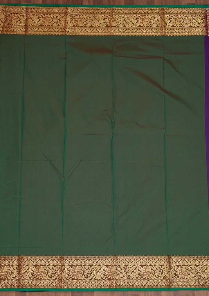 Purple Zariwork Banarasi Saree - Koskii