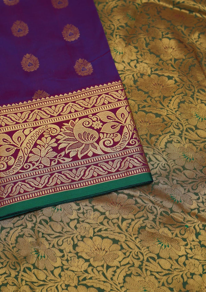 Purple Zariwork Banarasi Saree - Koskii