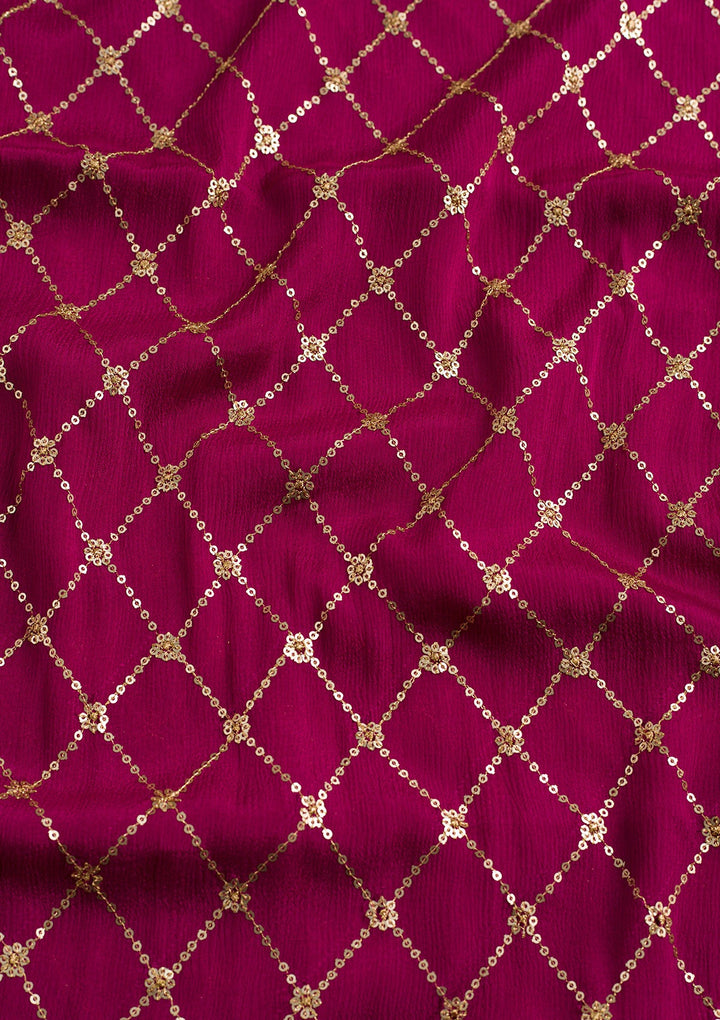 Purple Zariwork Chiffon Dupatta-Koskii