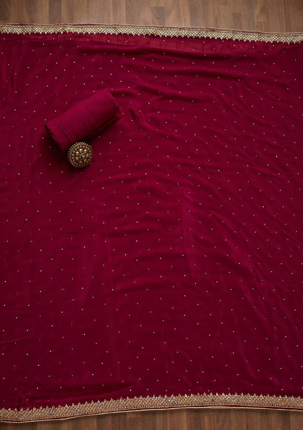 Purple Zariwork Georgette Unstitched Salwar Suit - Koskii