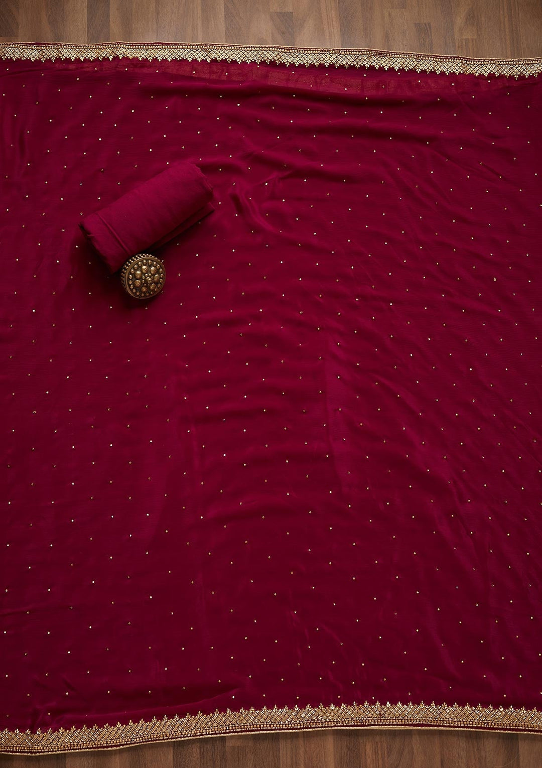 Purple Zariwork Georgette Unstitched Salwar Suit - Koskii