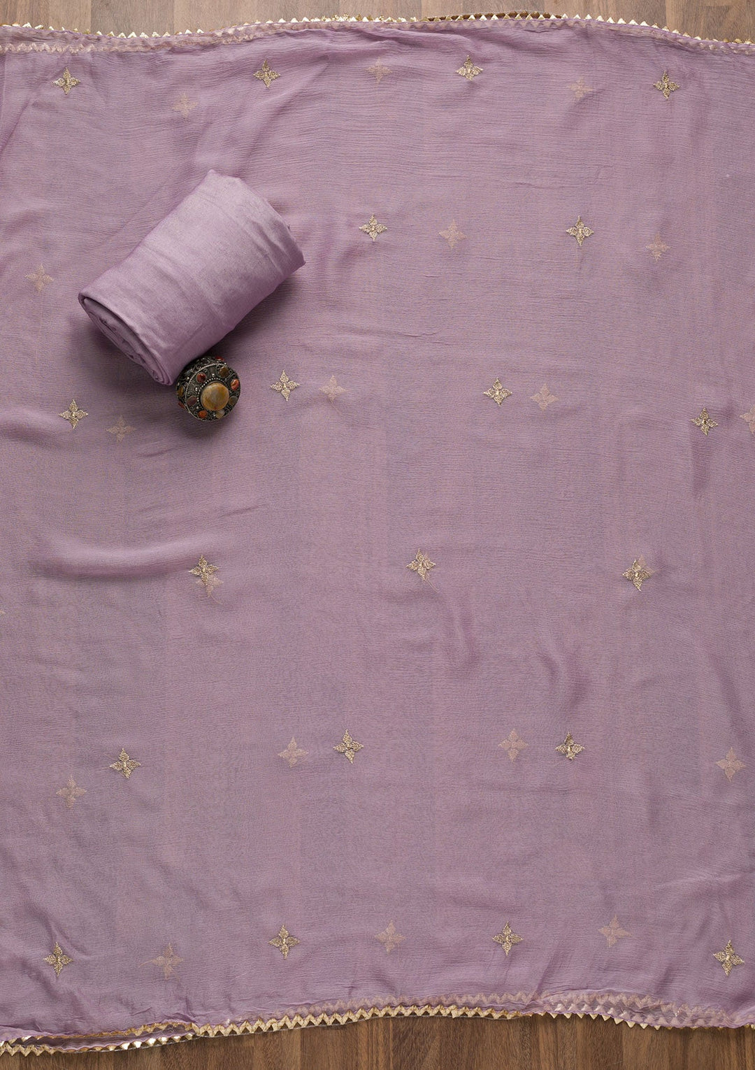 Purple Zariwork Georgette Unstitched Salwar Suit-Koskii