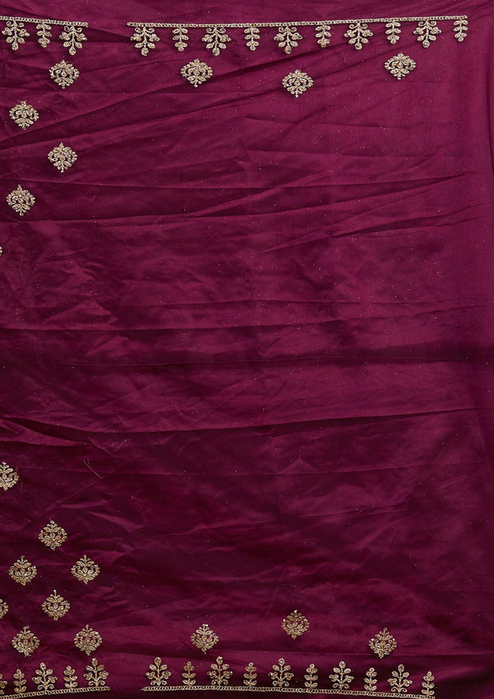 Purple Zariwork Net Designer Lehenga-Koskii
