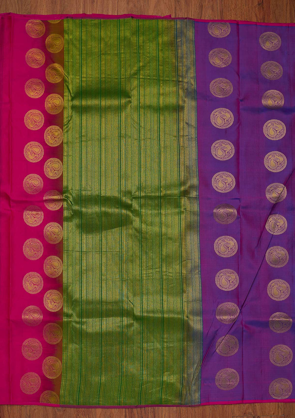 Purple Zariwork Pure Silk Designer Saree - koskii