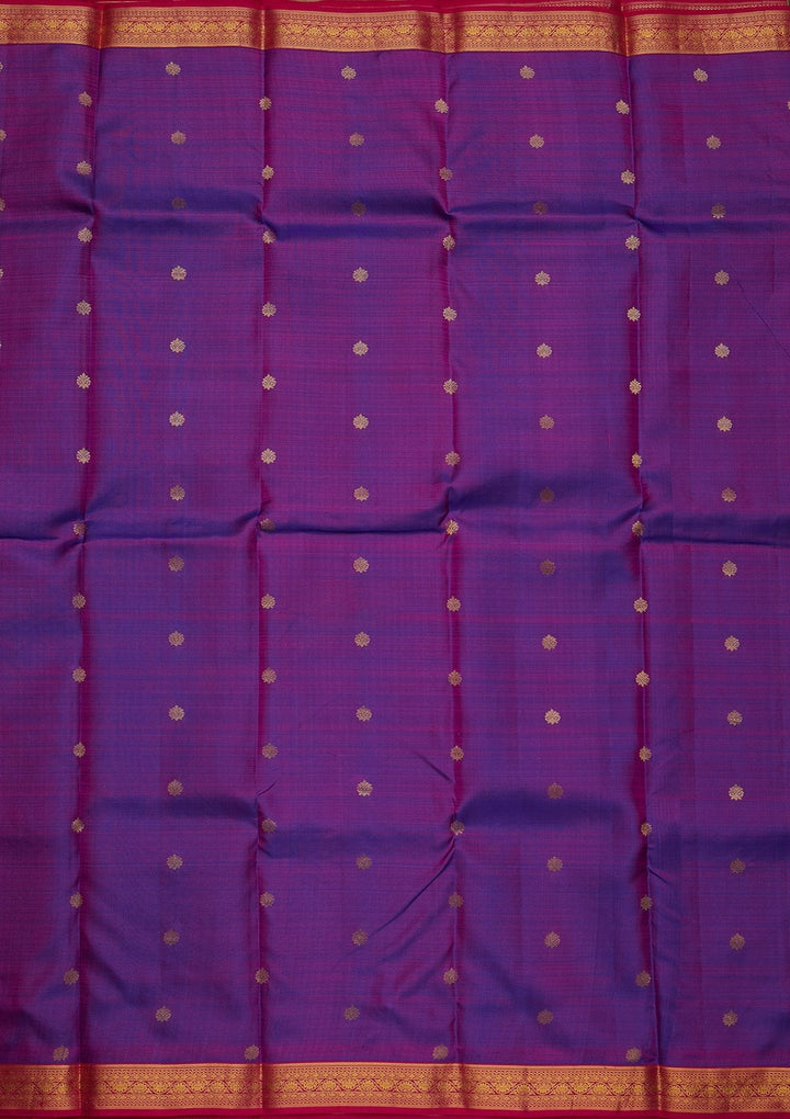 Purple Zariwork Pure Silk Designer Saree - koskii