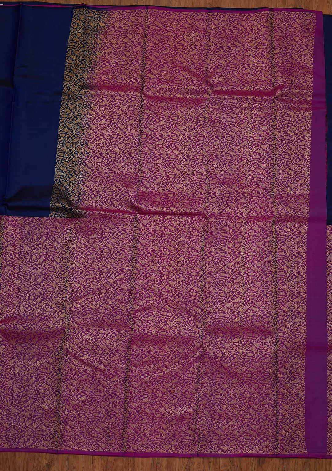 Purple Zariwork Pure Silk Designer Saree - koskii