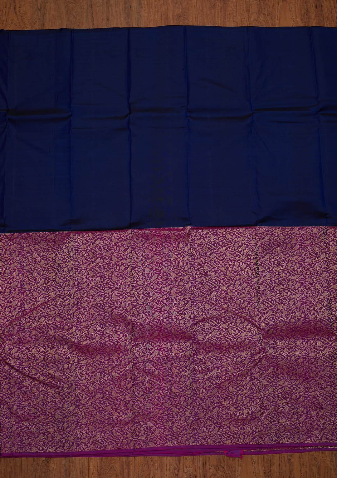 Purple Zariwork Pure Silk Designer Saree - koskii