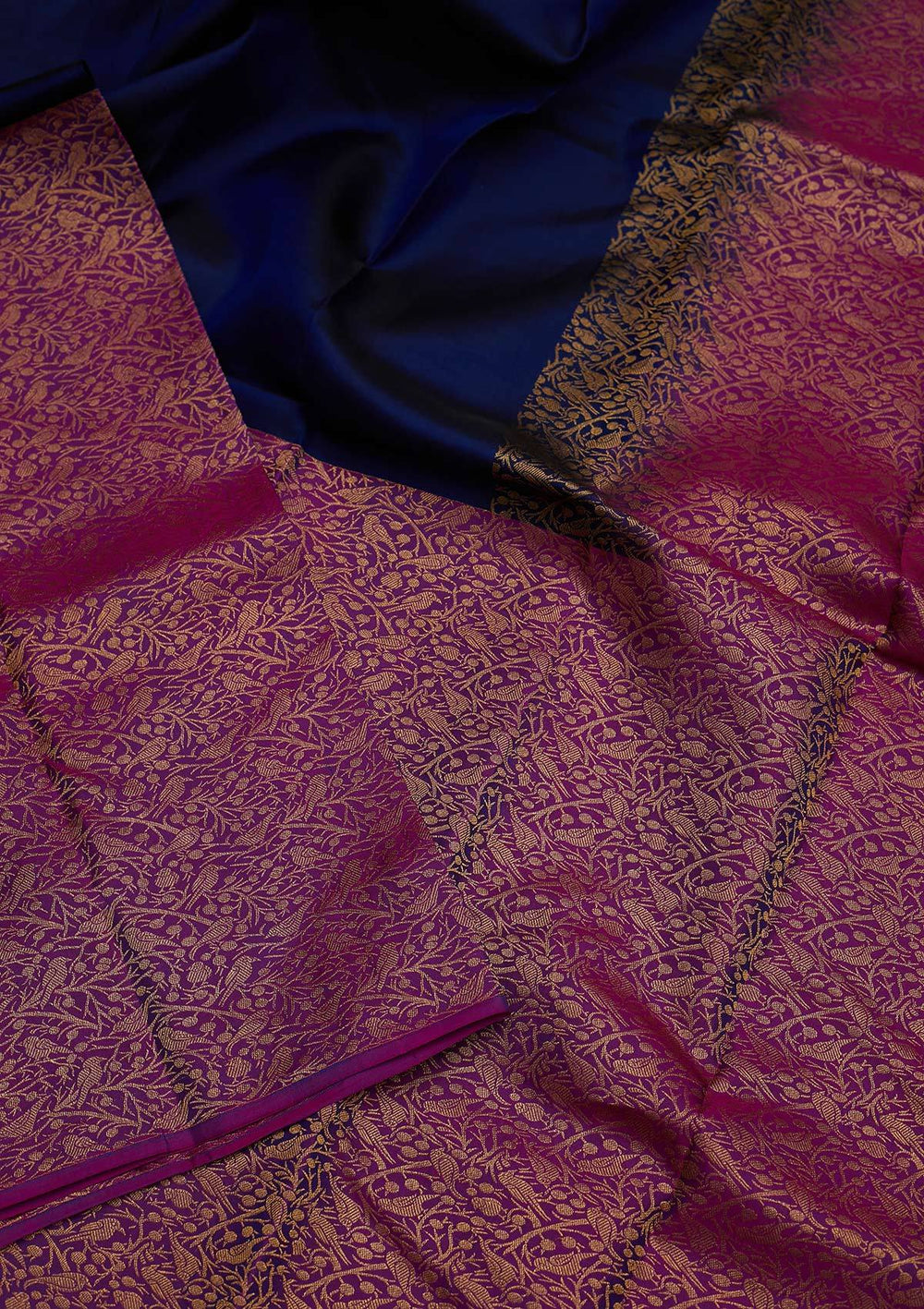 Purple Zariwork Pure Silk Designer Saree - koskii