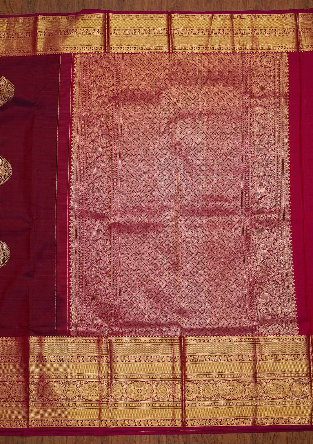 Purple Zariwork Pure Silk Designer Saree - koskii