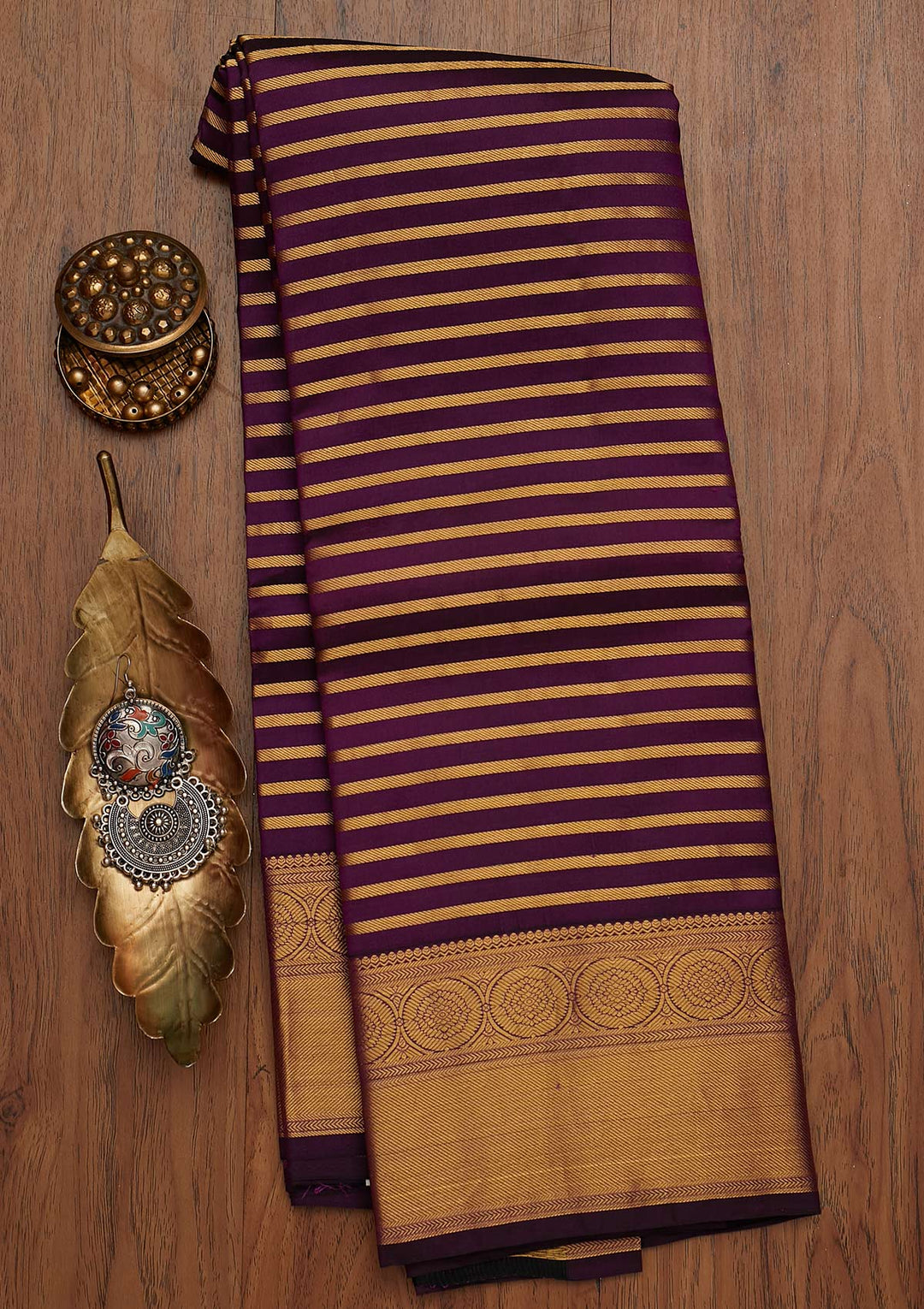 Purple Zariwork Pure Silk Designer Saree - koskii