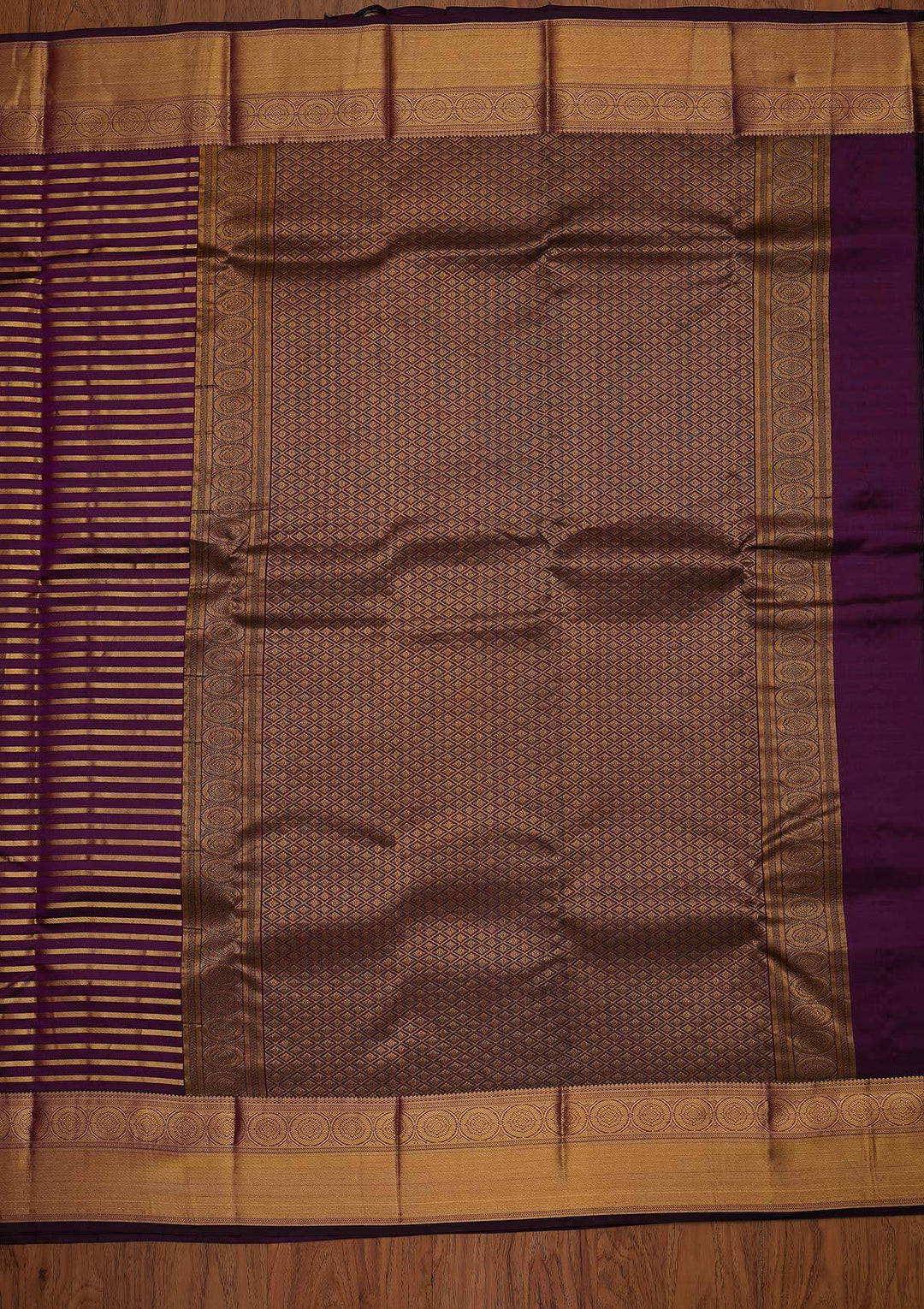 Purple Zariwork Pure Silk Designer Saree - koskii