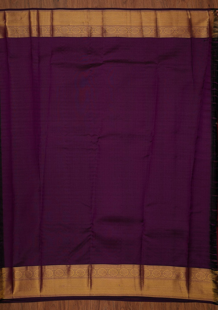 Purple Zariwork Pure Silk Designer Saree - koskii