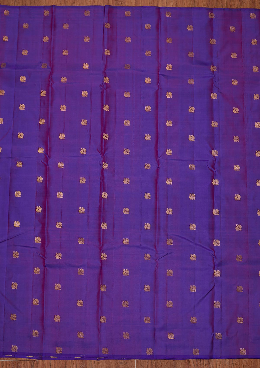 Purple Zariwork Pure Silk Designer Unstitched Saree - Koskii