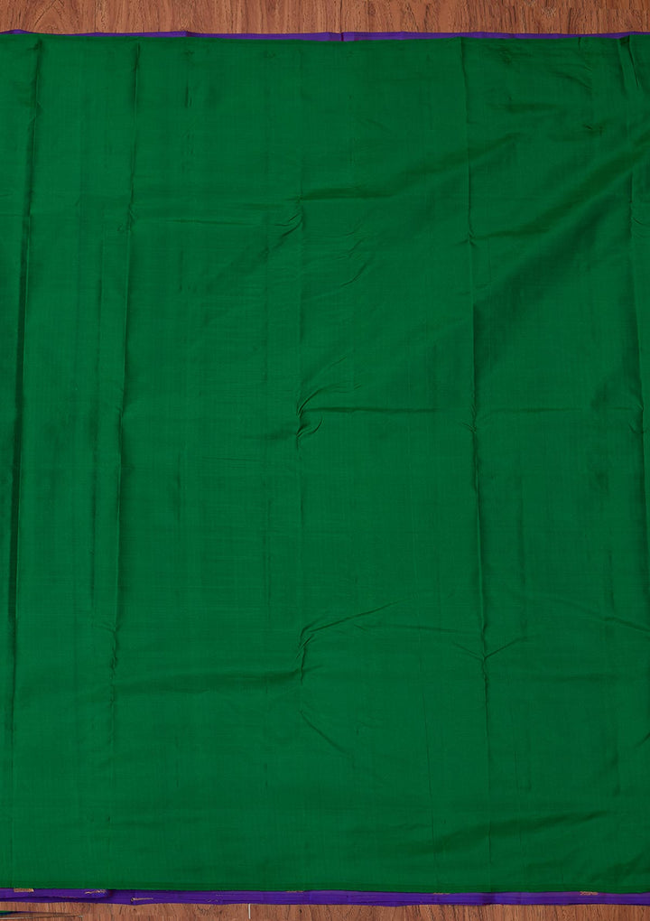 Purple Zariwork Pure Silk Designer Unstitched Saree - Koskii