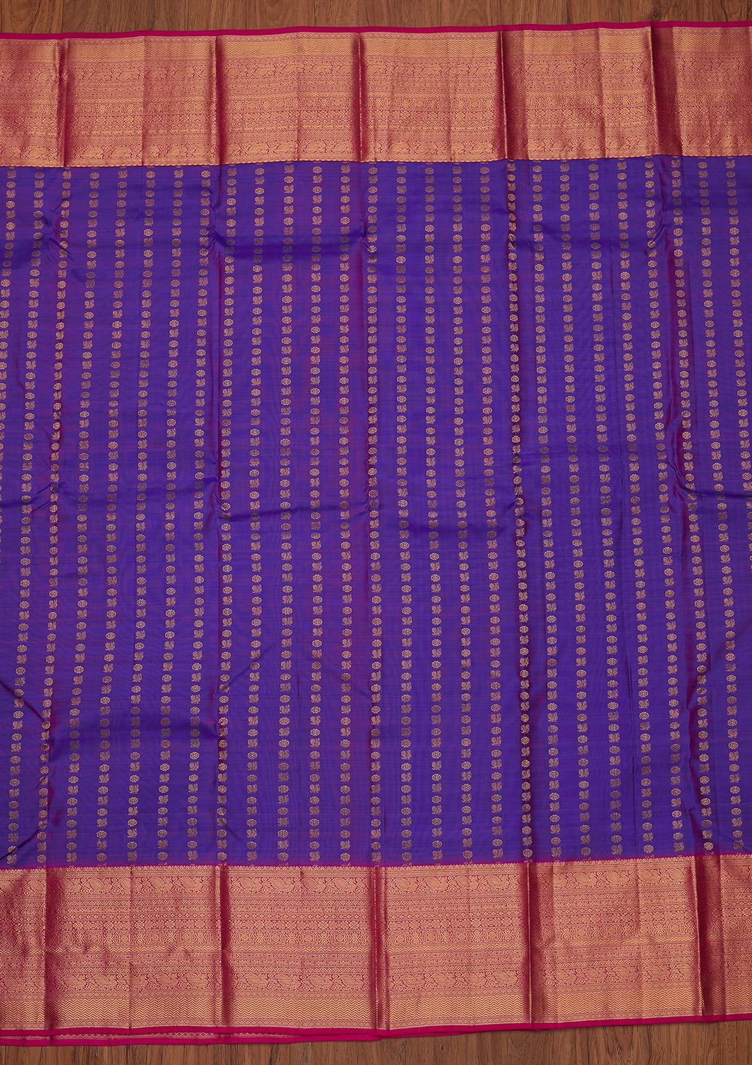 Purple Zariwork Pure Silk Designer Unstitched Saree - Koskii